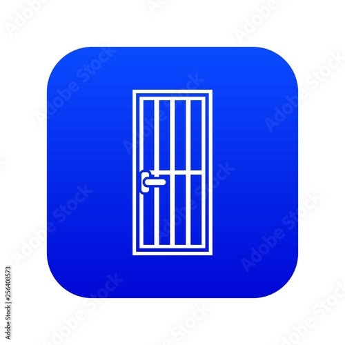 Steel door icon digital blue for any design isolated on white vector illustration