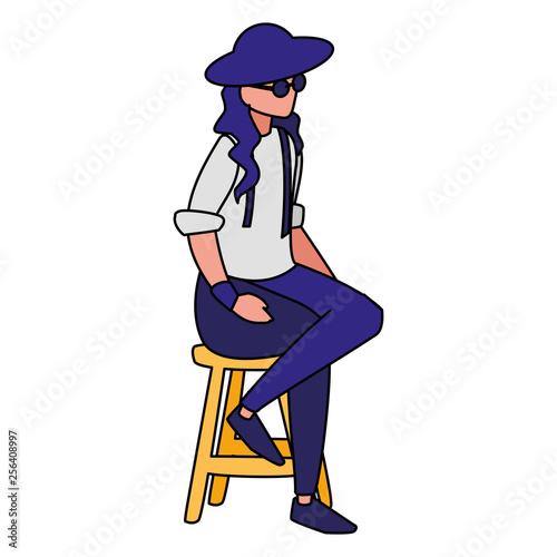 musician classic with hat and sunglasses avatar character