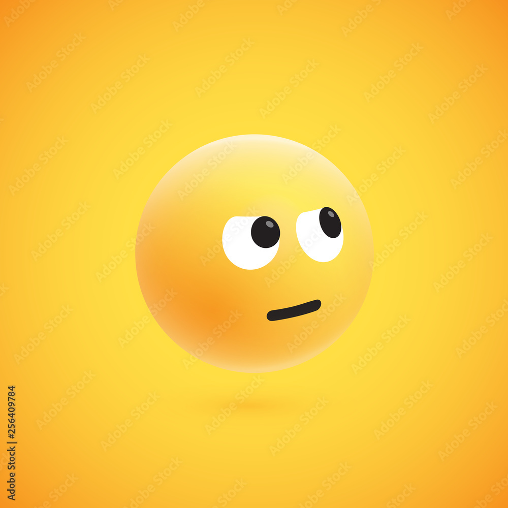 Cute high-detailed yellow 3D emoticon for web, vector illustration Cute high-detailed yellow 3D emoticon for web, vector illustration