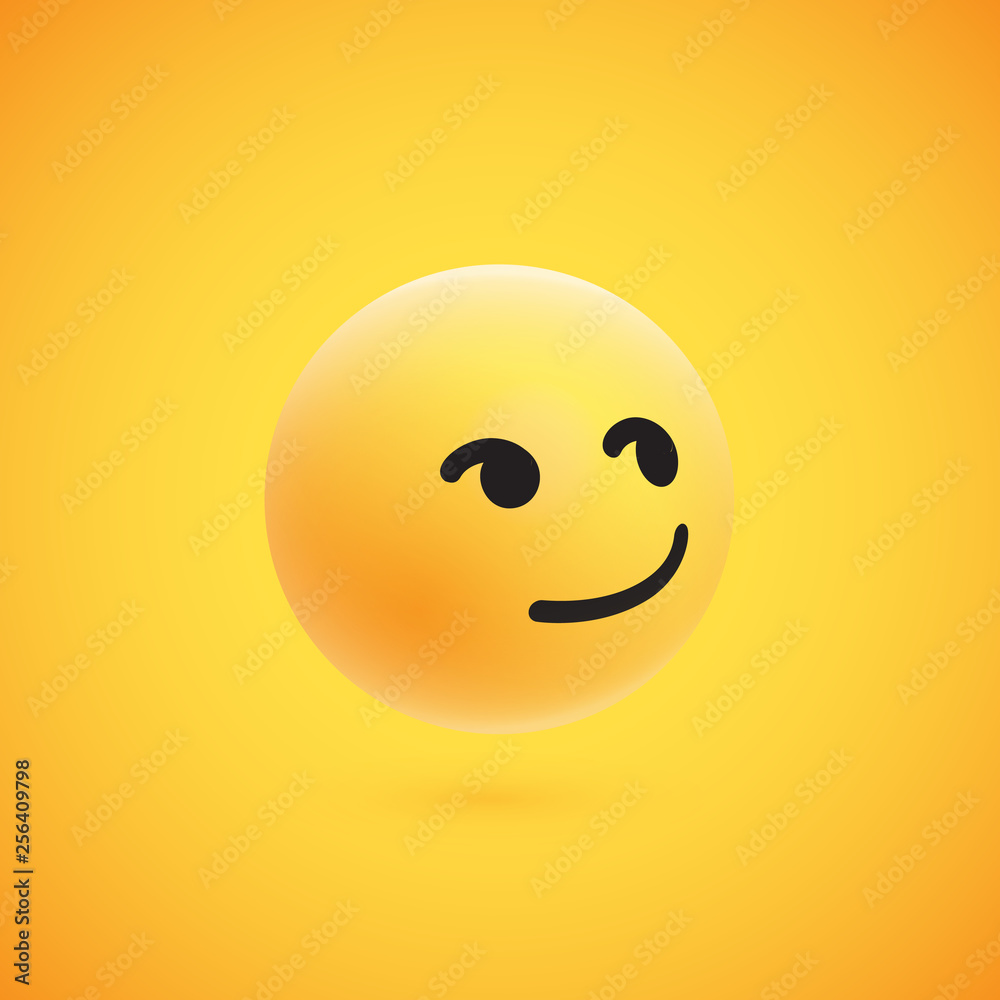 Cute high-detailed yellow 3D emoticon for web, vector illustration Cute high-detailed yellow 3D emoticon for web, vector illustration