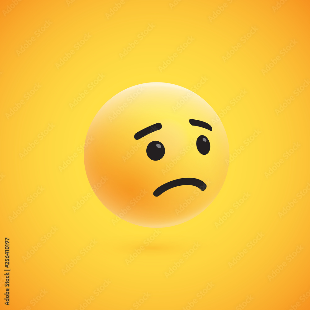 Cute high-detailed yellow 3D emoticon for web, vector illustration Cute high-detailed yellow 3D emoticon for web, vector illustration