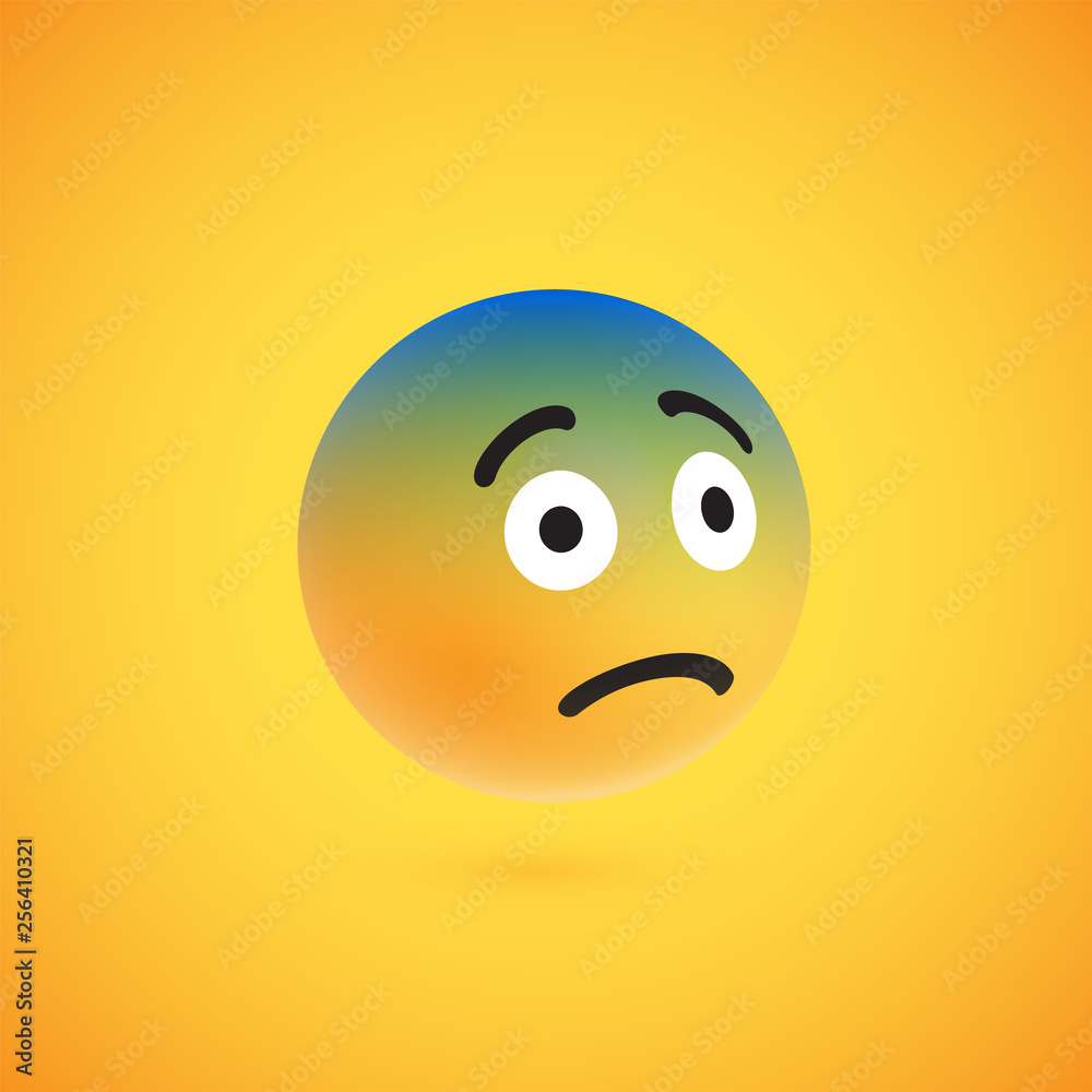 Fototapeta premium Cute high-detailed yellow 3D emoticon for web, vector illustration