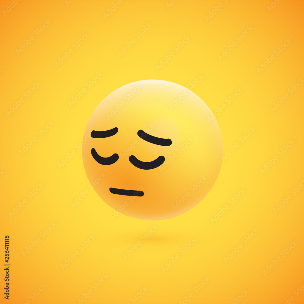Fototapeta premium Cute high-detailed yellow 3D emoticon for web, vector illustration