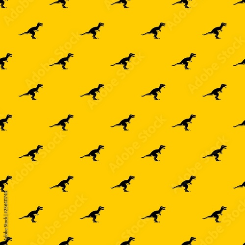 Theropod dinosaur pattern seamless vector repeat geometric yellow for any design
