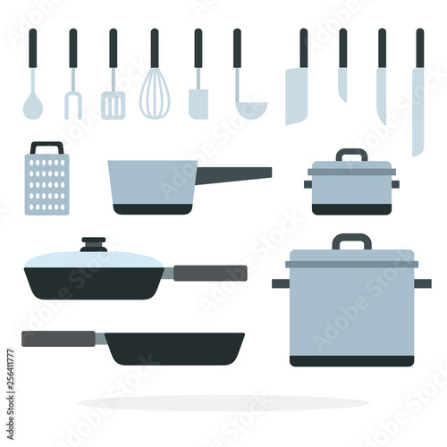 Cooking cookware vector flat isolated