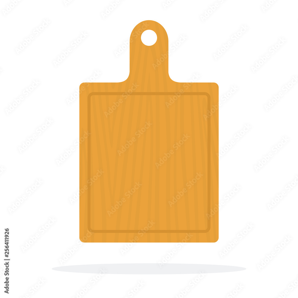 Wooden chopping board vector flat isolated