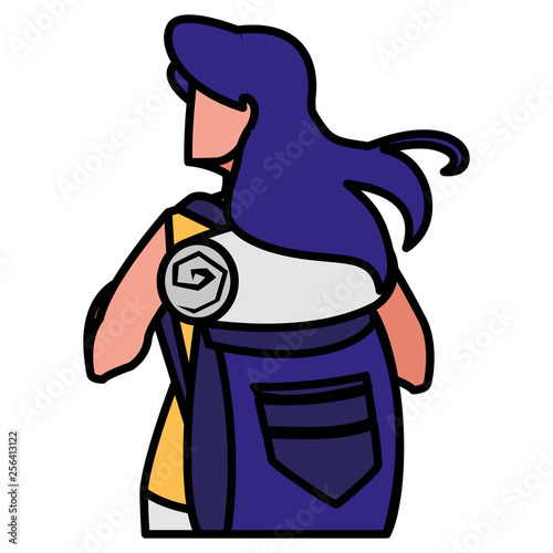 adventurous woman with travelbag