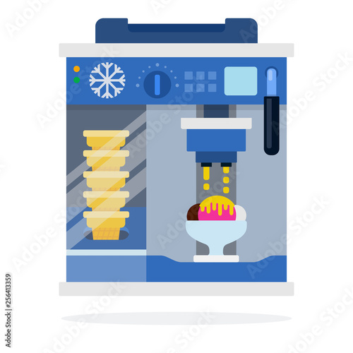 Ice cream machine vector flat isolated