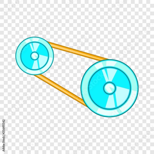 Timing belt icon in cartoon style on a background for any web design 
