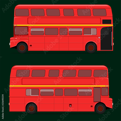 red double decker bus full roof top. london city.vector illustration eps10