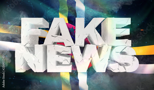 3D illustration of fake news concept with background flag of Dominica.