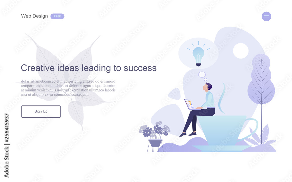 Business concept of web design for creative idea,imagination,innovation.vector illustration. Business concept of web design for creative idea,imagination,innovation.vector illustration.