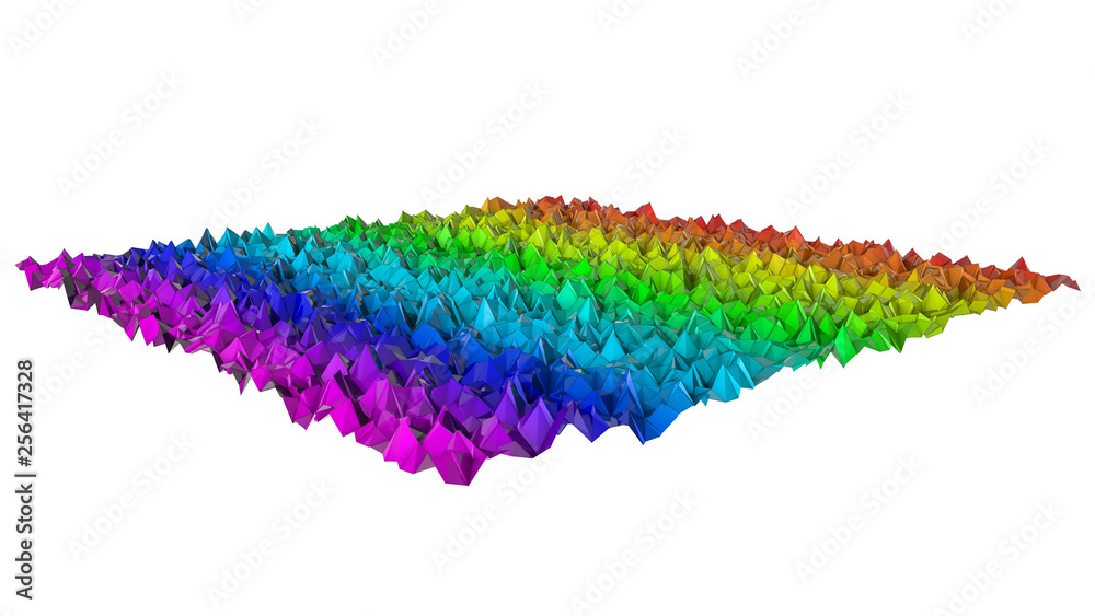 abstract three-dimensional plane of iridescent color. 3d render abstract three-dimensional plane of iridescent color. 3d render