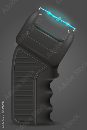 stun gun weapon self defense vector illustration