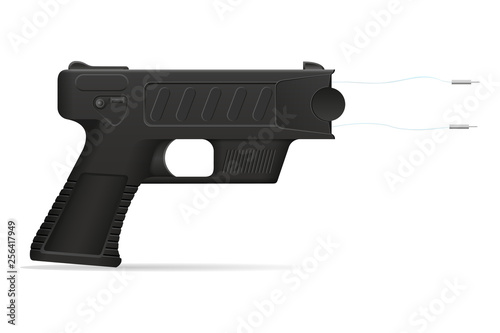 stun gun weapon self defense vector illustration