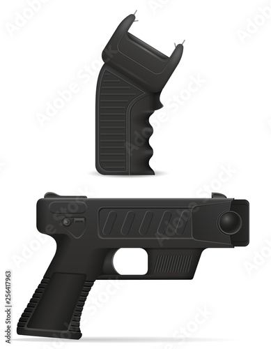stun gun weapon self defense vector illustration