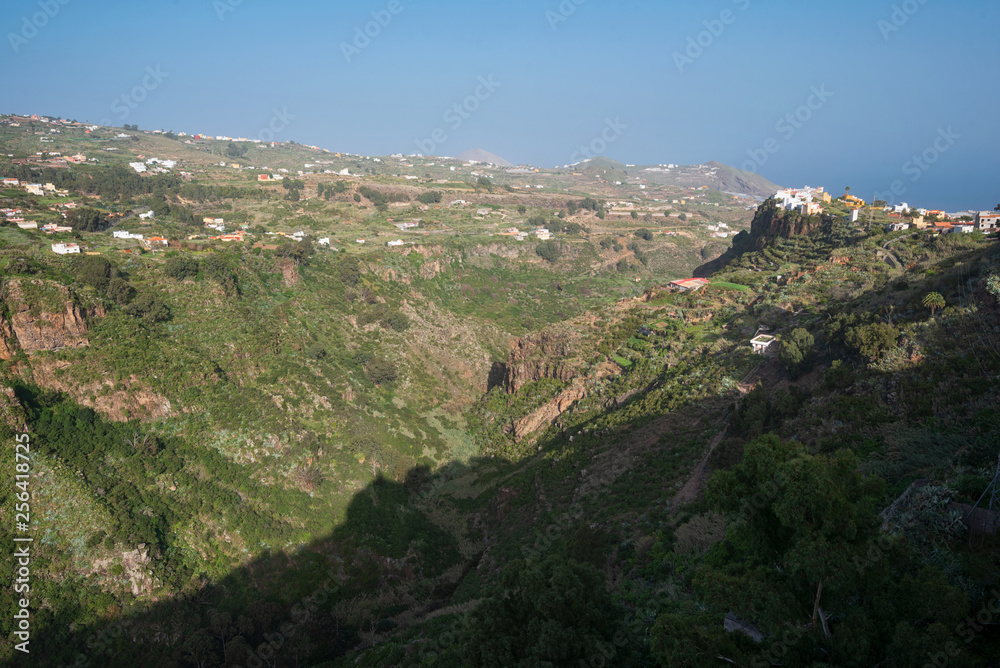 Fototapeta premium Gran Canaria canyon landscape in Moya village, Canary islands, Spain .