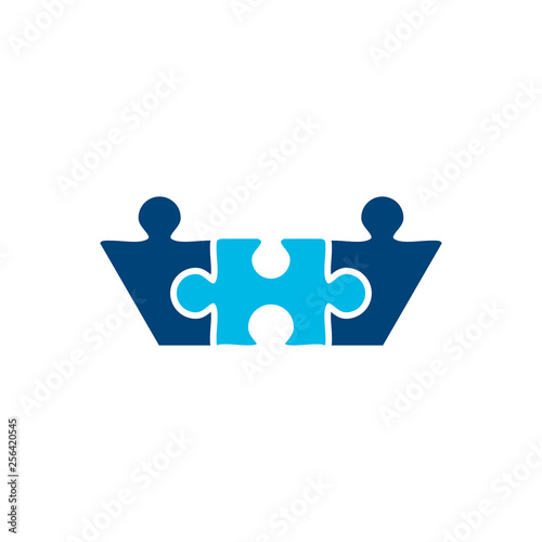 puzzle logo design vector