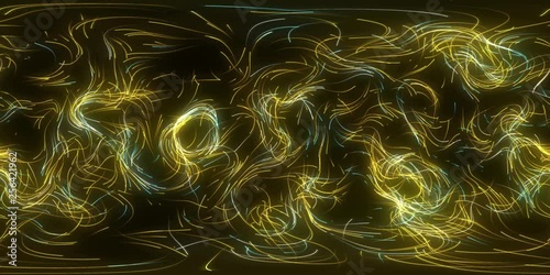 360 degree curly and harmonically moving particle trails photo