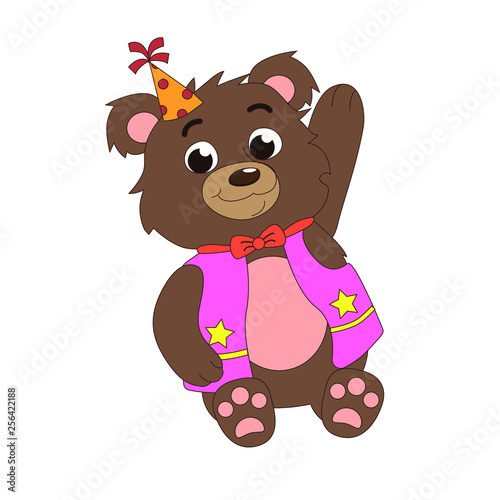 Circus bear with party hat