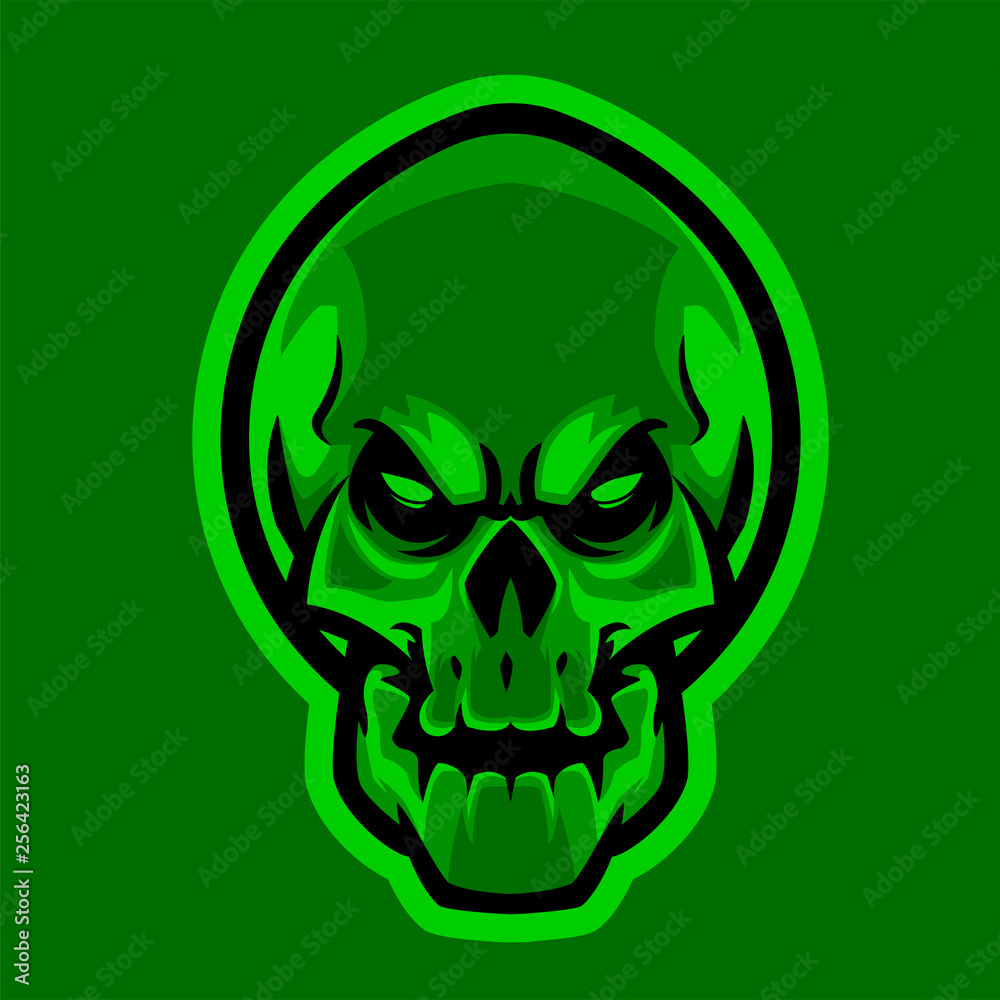 Fototapeta premium skull mascot esports logo vector illustration