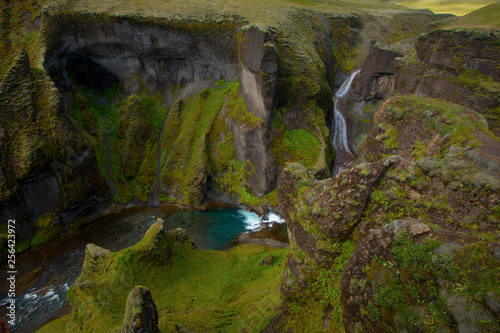 Amazing Fjadrargljufur canyon in summer, Iceland photo