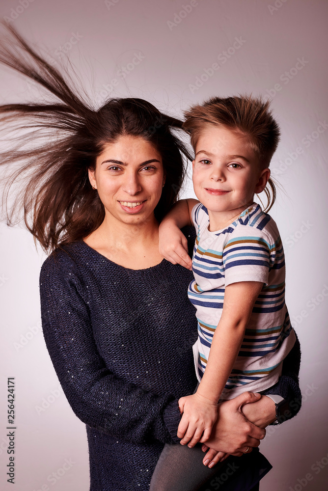 mother and daughter on white background mother and daughter on white background