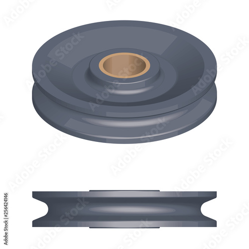 Sheave for lifting equipment. 3D effect vector