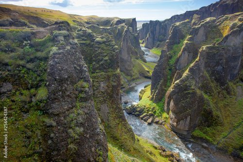 Amazing Fjadrargljufur canyon in summer, Iceland photo