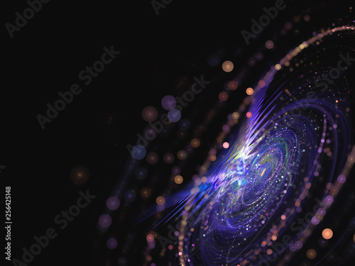 Fototapeta Naklejka Na Ścianę i Meble -  Psychedelic surreal space, the concept of the fourth dimension. Dark abstract futuristic scientific 3d illustration.