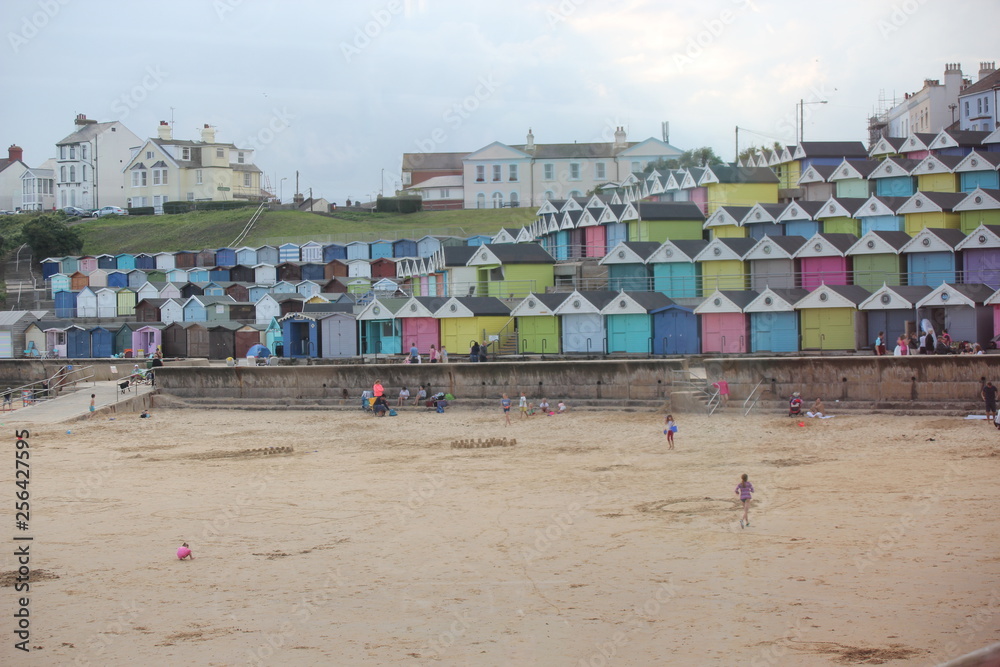 Beach huts at Walton on the Naze, Beach Huts, Essex, England, beach huts are traditional seaside feature for people to change or base themselves. Walton-on-naze, Essex, UK Beach huts at Walton on the Naze, Beach Huts, Essex, England, beach huts are traditional seaside feature for people to change or base themselves. Walton-on-naze, Essex, UK