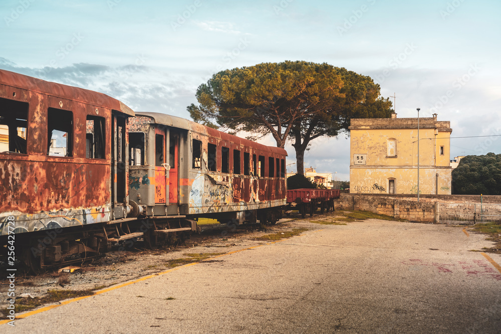 MANDURIA-ITALY/DECEMBER 2017: Abandoned train MANDURIA-ITALY/DECEMBER 2017: Abandoned train