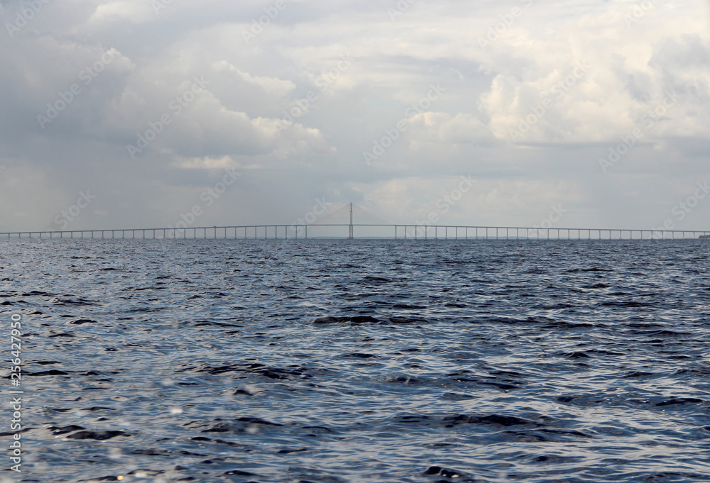 Obraz premium Long bridge over River 