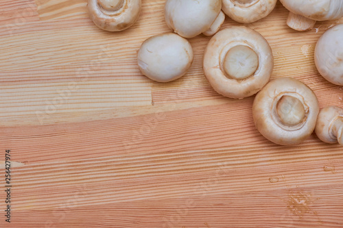 mushrooms on the cutting board