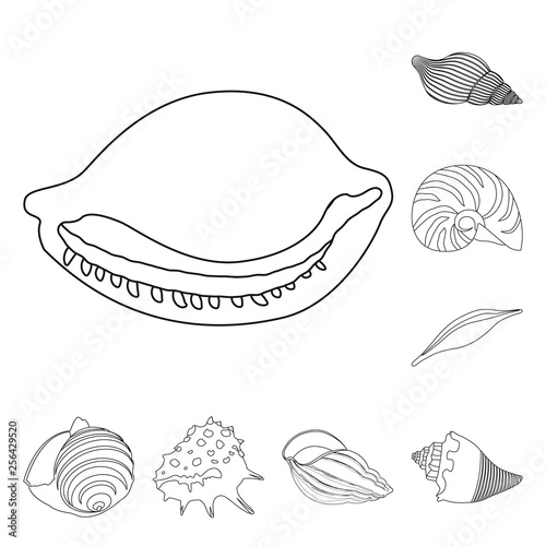 Vector design of exotic and seafood  logo. Set of exotic and aquatic vector icon for stock. © Svitlana