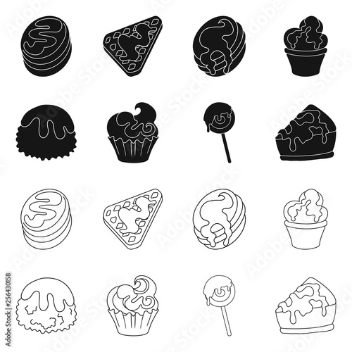Vector design of confectionery and culinary icon. Collection of confectionery and product stock vector illustration.