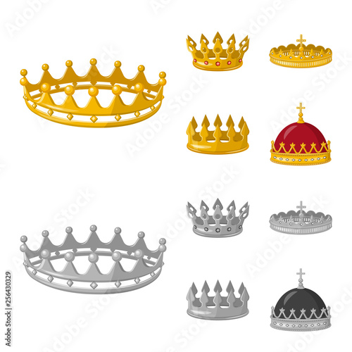 Vector design of medieval and nobility symbol. Set of medieval and monarchy vector icon for stock.