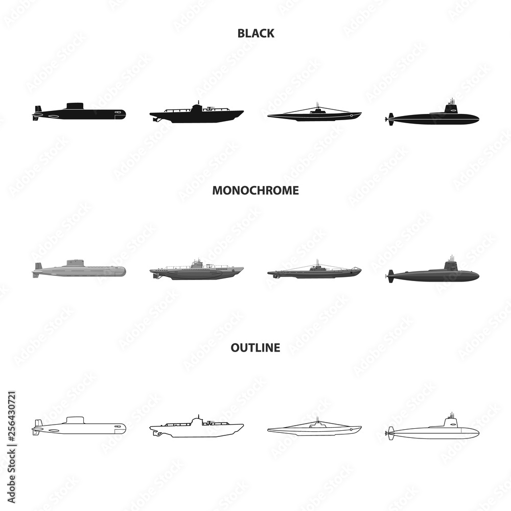 Vector illustration of war and ship sign. Set of war and fleet vector icon for stock. Vector illustration of war and ship sign. Set of war and fleet vector icon for stock.