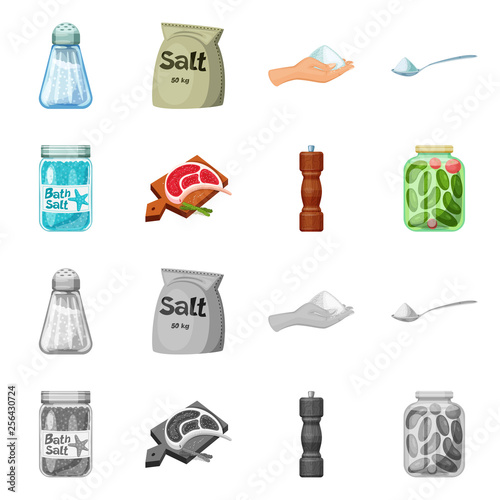 Vector design of cooking and sea logo. Collection of cooking and baking   stock vector illustration.