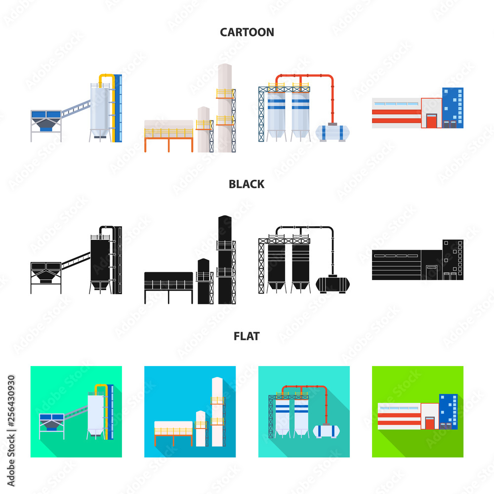 Vector design of production and structure symbol. Collection of production and technology stock vector illustration.