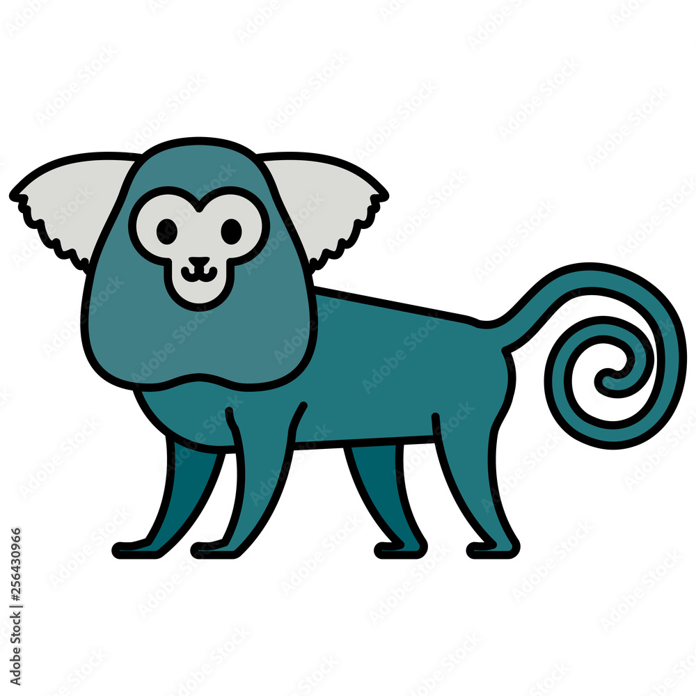 Naklejka premium ładny egzotyczny znak małpy