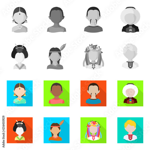 Vector design of imitator and resident sign. Collection of imitator and culture stock symbol for web.