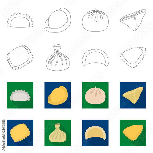 Vector design of products  and cooking icon. Set of products  and appetizer stock vector illustration.