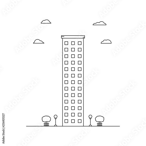 multi-storey building of 13 floors in a linear style