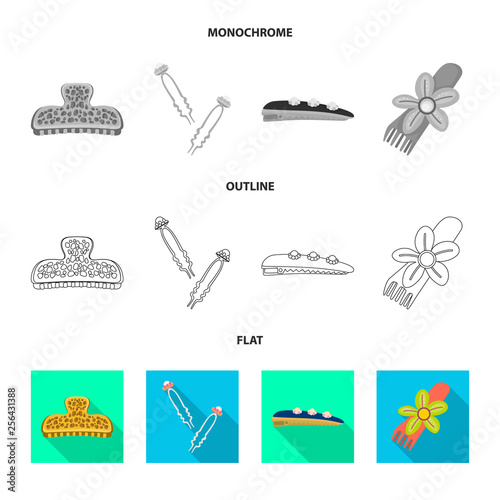 Isolated object of beauty and fashion symbol. Collection of beauty and female stock vector illustration.