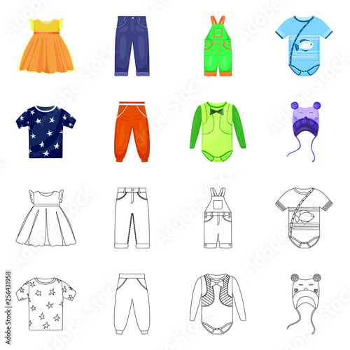 Vector design of fashion and garment sign. Collection of fashion and cotton vector icon for stock.