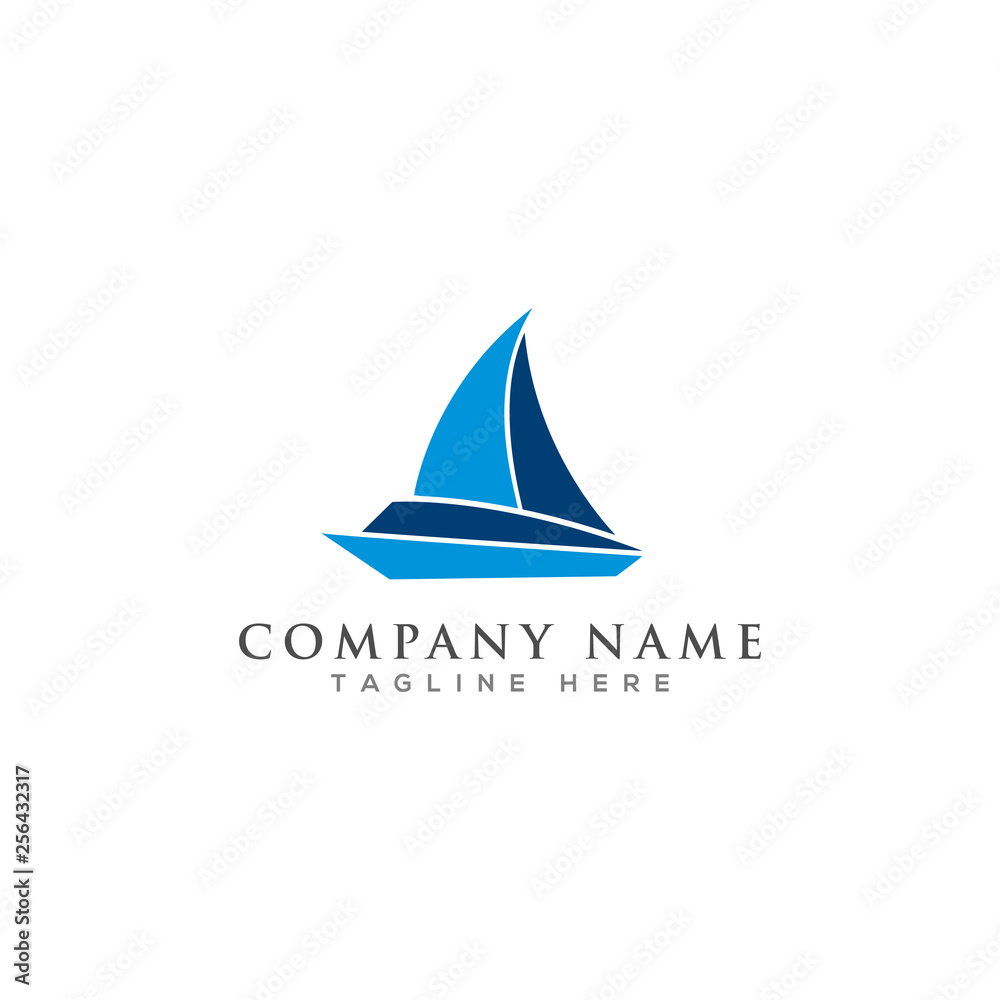 sailing logo design vector