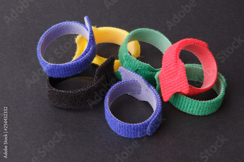 Bild auf Leinwand Colored velcro clamps