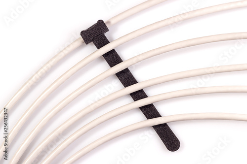 Bild auf Leinwand Black velcro clamp with cable