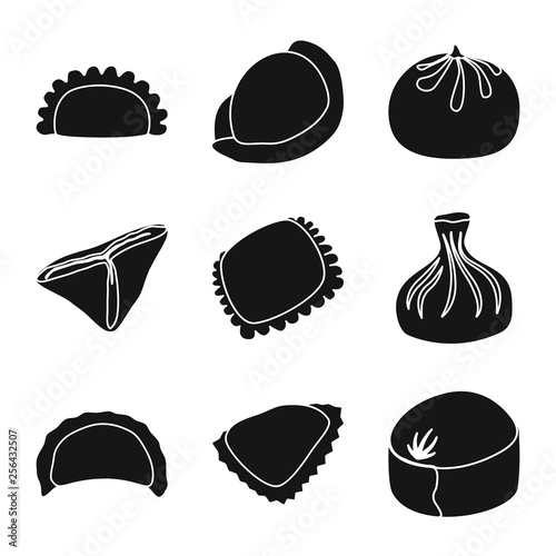Vector design of cuisine  and appetizer icon. Collection of cuisine  and food  stock symbol for web.